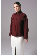 Burgundowa koszula damska do pracy Power Utility | Aleks Kaeber
