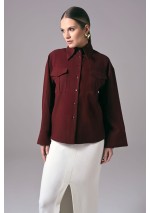 Burgundowa koszula damska do pracy Power Utility | Aleks Kaeber