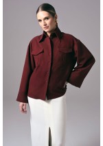 Burgundowa koszula damska do pracy Power Utility | Aleks Kaeber