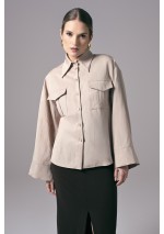 Beżowa koszula damska do pracy Power Utility | Aleks Kaeber
