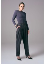 Grafitowe eleganckie spodnie damskie do pracy Power Barrel | Aleks Kaeber