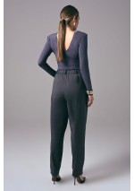 Grafitowe eleganckie spodnie damskie do pracy Power Barrel | Aleks Kaeber