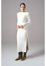 Sukienka Power Line Ecru – elegancka sukienka damska midi do pracy