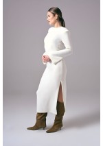 Sukienka Power Line Ecru – elegancka sukienka damska midi do pracy