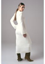 Sukienka Power Line Ecru – elegancka sukienka damska midi do pracy