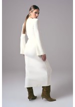 Sukienka Power Line Ecru – elegancka sukienka damska midi do pracy