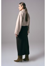 Brązowa elegancka spódnica damska midi do pracy Power Ease | Aleks Kaeber